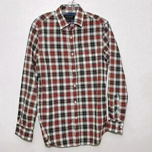 BANANA REPUBLIC FACTORY Mens STRETCH SOFT WASH SLIM FIT Brown Button Down